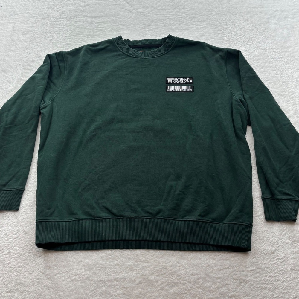 Superdry Everest Expedition Company Green Graphic Sweatshirt Mens ML Turkey Made